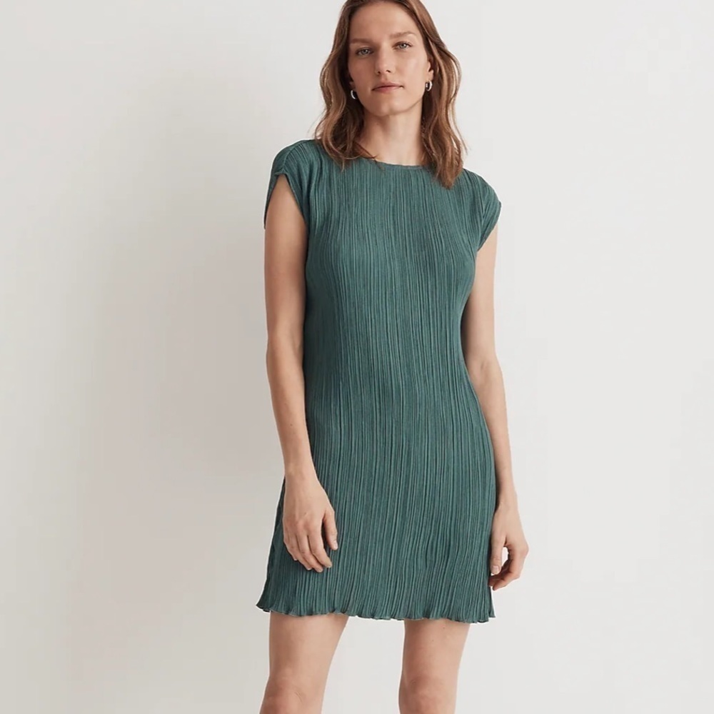 Madewell Plissé Mini Tee Dress spruce